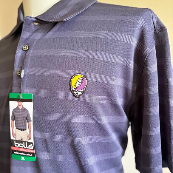 Grateful Dead Steal Your Face Bolle Performance Golf Polo (XL) NWT - Picture 2 of 5